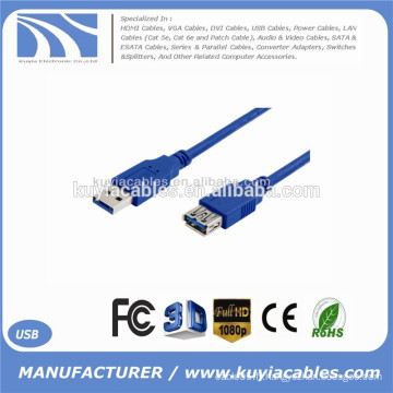 6 pi 1,8 m Câble USB 3.0 Câble d&#39;extension Câbles AM à AF Adaptateurs câbles mâle à femelle Bleu